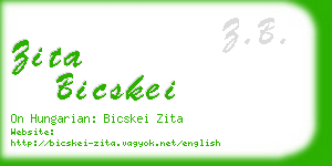 zita bicskei business card